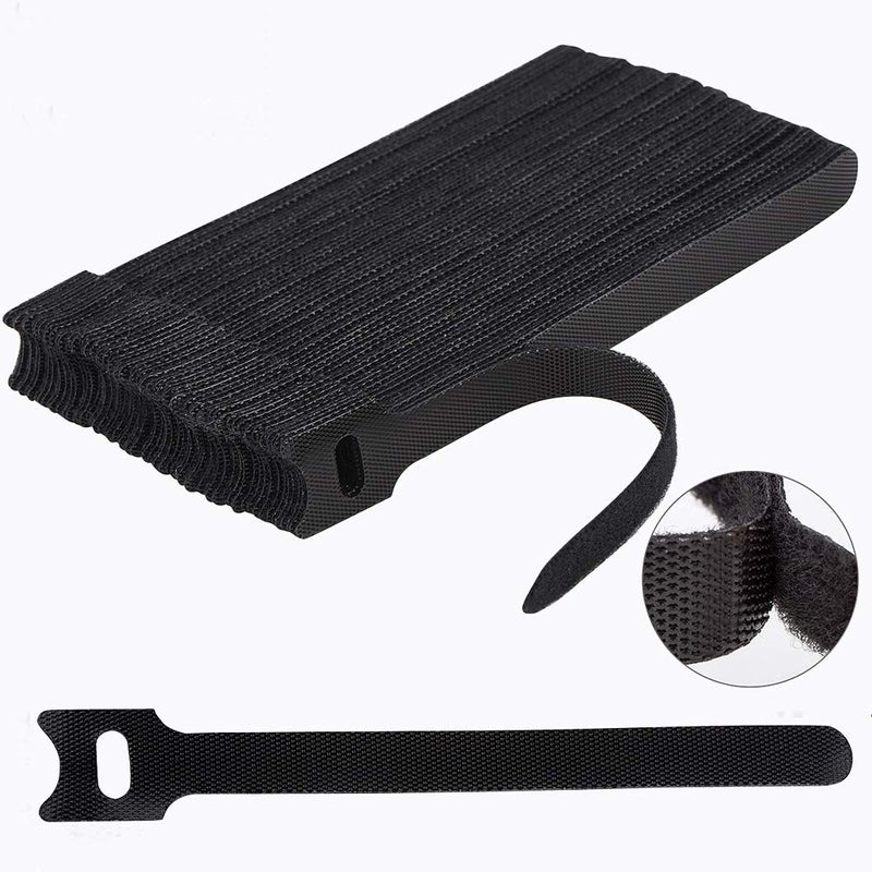 Nettbe 60 PCS 6 Inches Reusable Cable Ties, Adjustable Cord Straps Wire Organizer Cord Wrap and Hook Loop Cable Management - Image 1